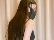 Asiatisch Dünne Masken Mädchen Dildo Selbstbefriedigung